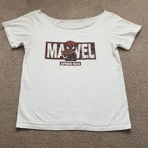 Spiderman off the shoulder tee S